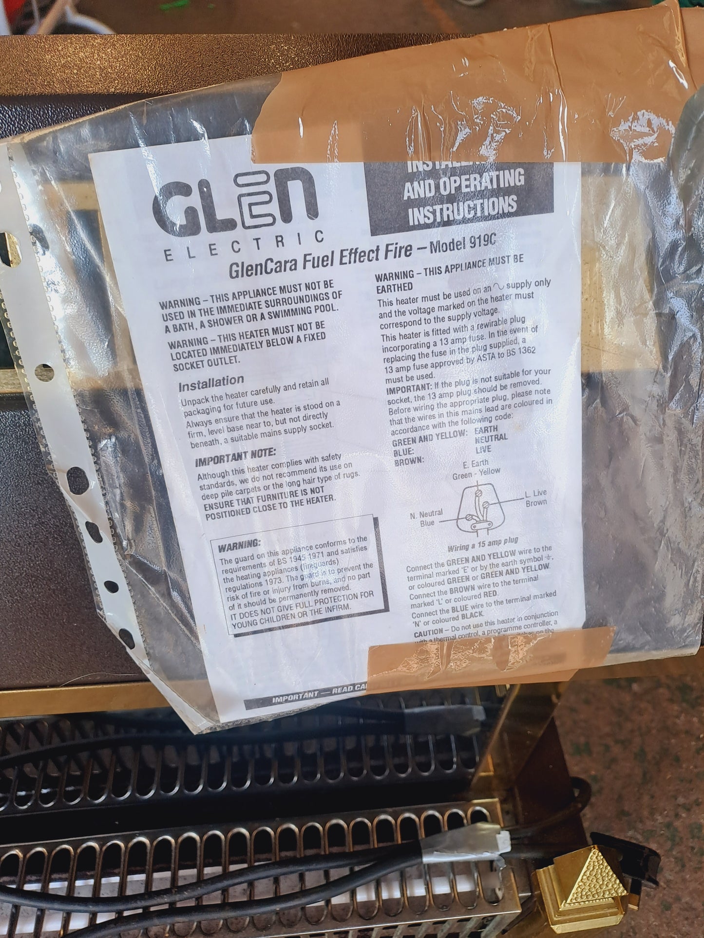 Glen electric Fuel Effect fire - Model 919c *2 Available*
