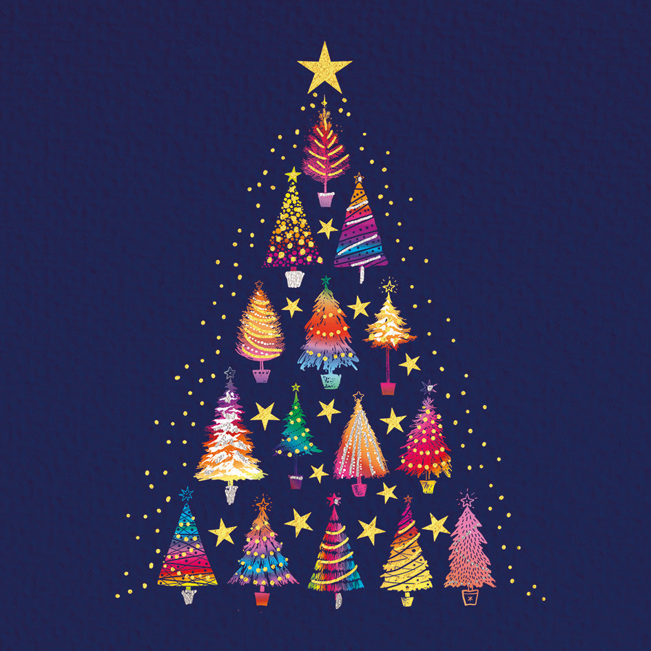 'Tree of Trees' Foil Charity Christmas Card (Pack of 10)