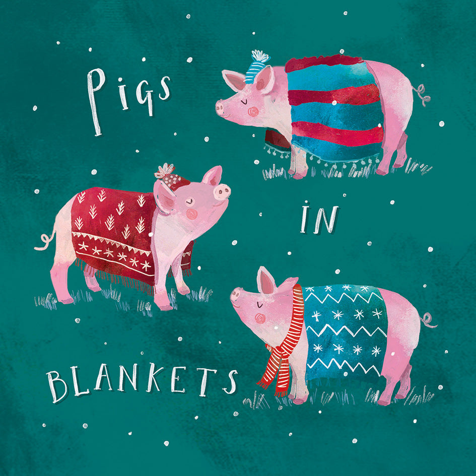 'Pigs In Blankets' Charity Christmas Cards (Pack of 10)