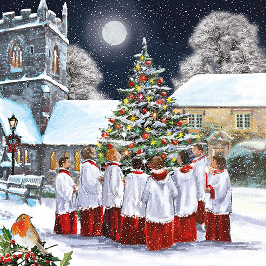 NEW 'Carols around the Tree' Charity Christmas Cards 2025 (Pack of 10) Welsh and English Message Inside