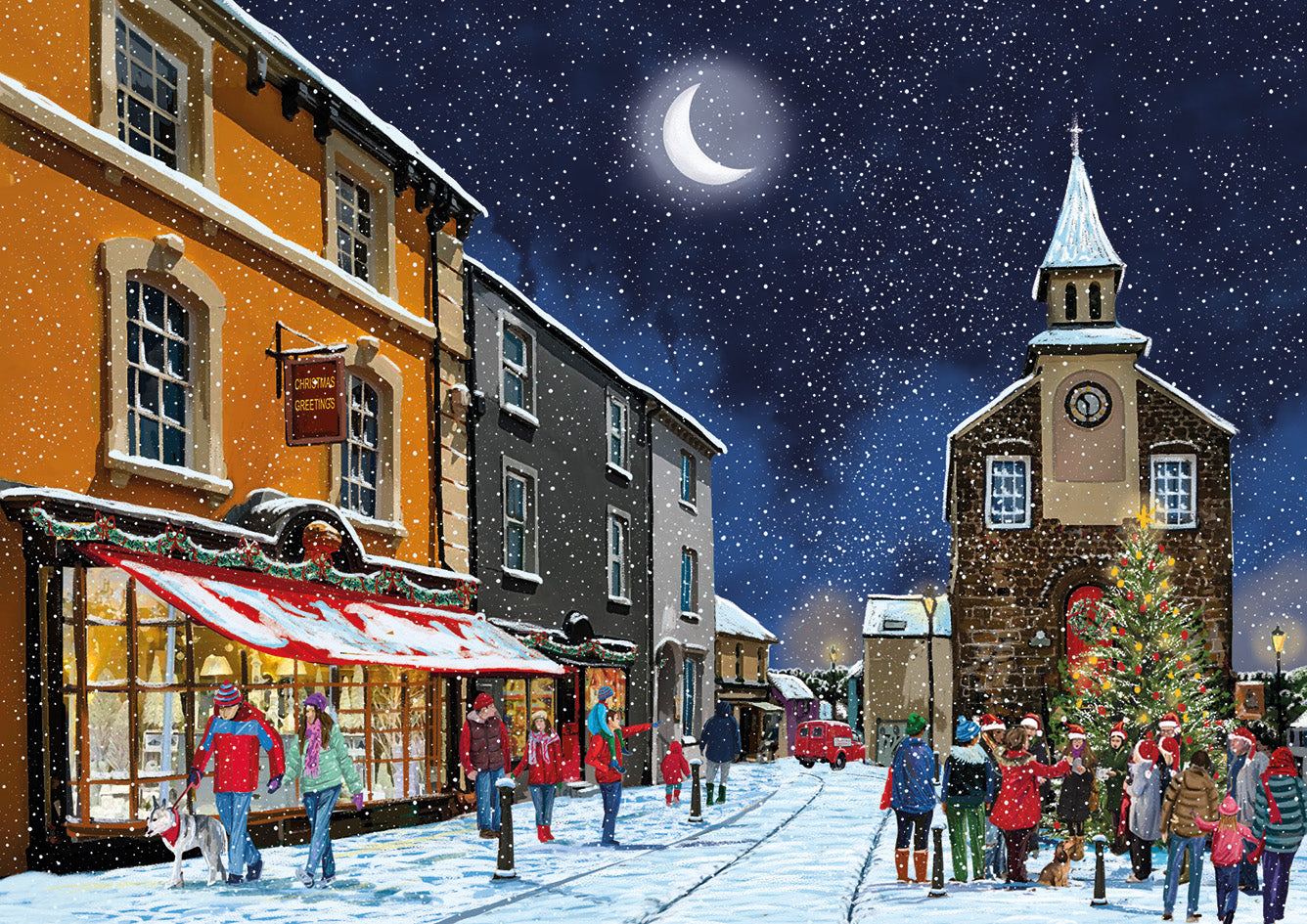 'Narberth Town Hall' Charity Christmas Cards (Pack of 10) Welsh and English Message Inside