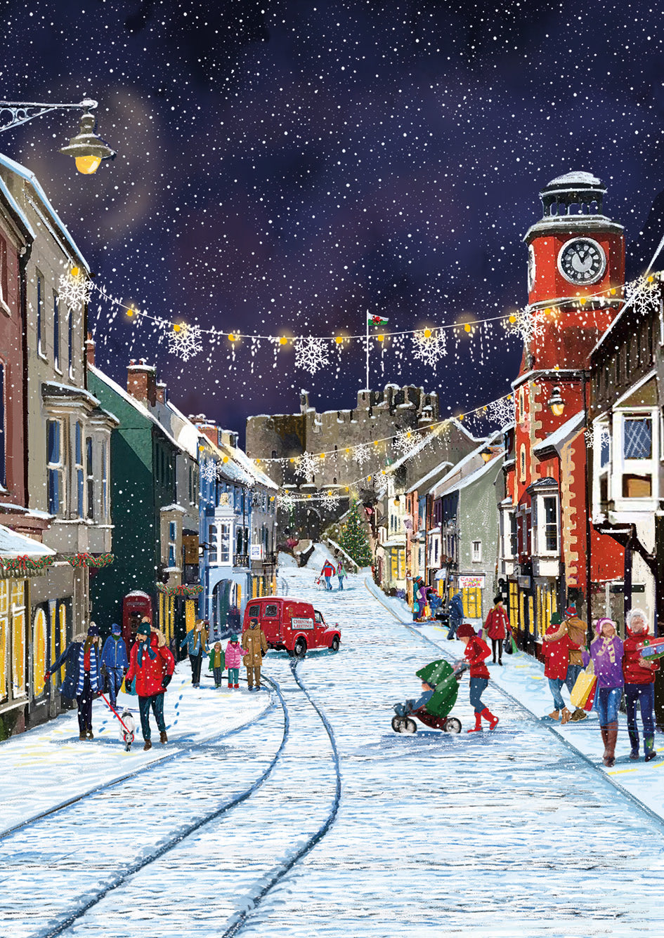 'Pembroke High Street' Charity Christmas Cards (Pack of 10) Welsh and English Message Inside