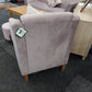 Grey/Pink Sofa, Armchair And Pouffe