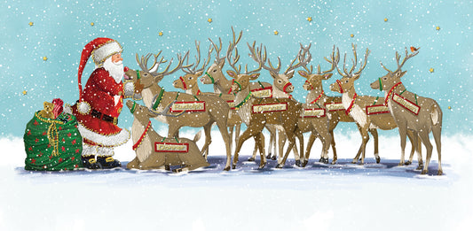 NEW 'Santa's Helpers' Foil Charity Christmas Cards 2025 (Pack of 10) Blank For Your Own Message