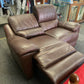 Brown Leather 2 Seater Sofa Recliner.